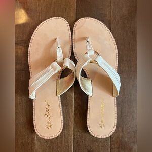 Lilly Pulitzer McKim Sandal in Resort White | Size 9.5 | VGUC